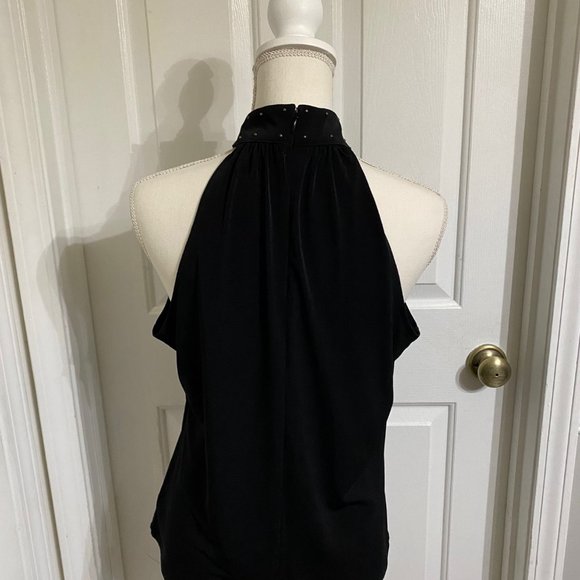 L Michael Kors Black Sleeveless Top w/Embellished Neckline - Picture 5 of 9